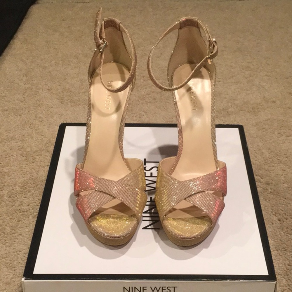 Shimmer platform heels